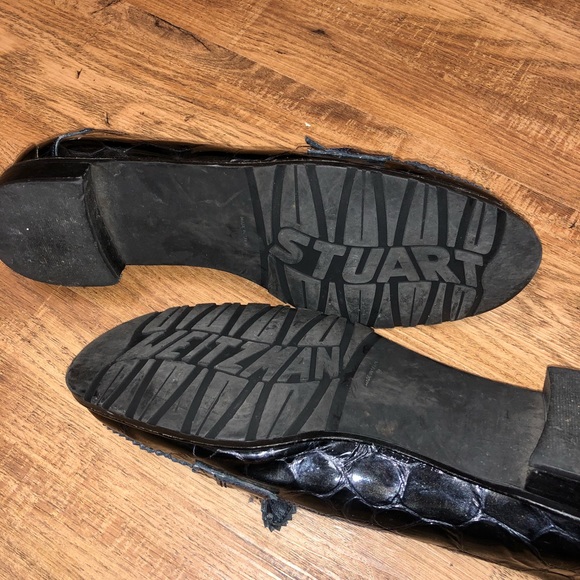 Stuart Weitzman Patent Leather Croc Print Loafers - Picture 8 of 8